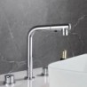 Miscelatore moderno per lavello con doccetta estraibile per lavabo a tre fori