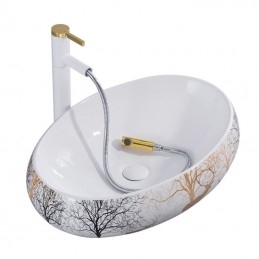 Lavandino ovale in ceramica...
