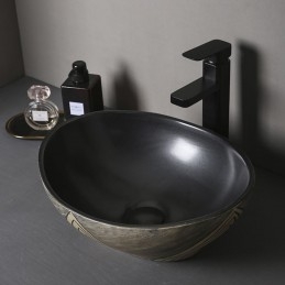 Lavandino in ceramica nera...
