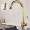 Rubinetto per lavello da cucina retrò in ottone 360 gradi girevole con maniglia singola, rubinetto per acqua fredda, rubinetto a leva, bronzo antico vintage