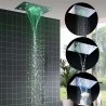 Miscelatore per doccia a pioggia con LED a 3 colori cromato, completo di soffione doccia a pioggia, montaggio a soffitto, cambio colore in base alla temperatura dell'acqua, alimentazione Hydor, nessuna batteria necessaria