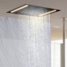 Rubinetto per bagno nero opaco, soffione doccia a pioggia, soffione doccia LED completo, sistema di soffione doccia a pioggia con design Ti PVD montato a soffitto, rubinetto per doccia